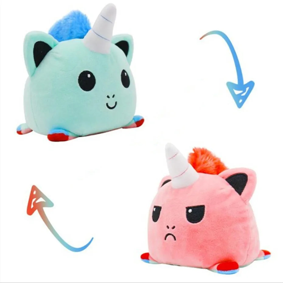 Double Sided Cat Gato Kids Flip Plushie Animals