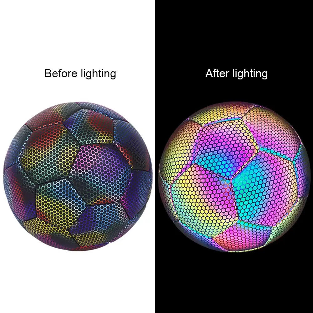 Reflective Soccer Ball Luminous Night Glow in the Dark