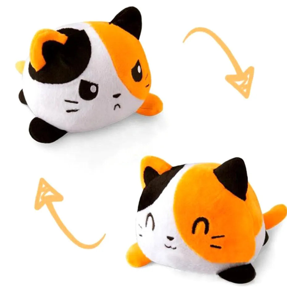 Double Sided Cat Gato Kids Flip Plushie Animals