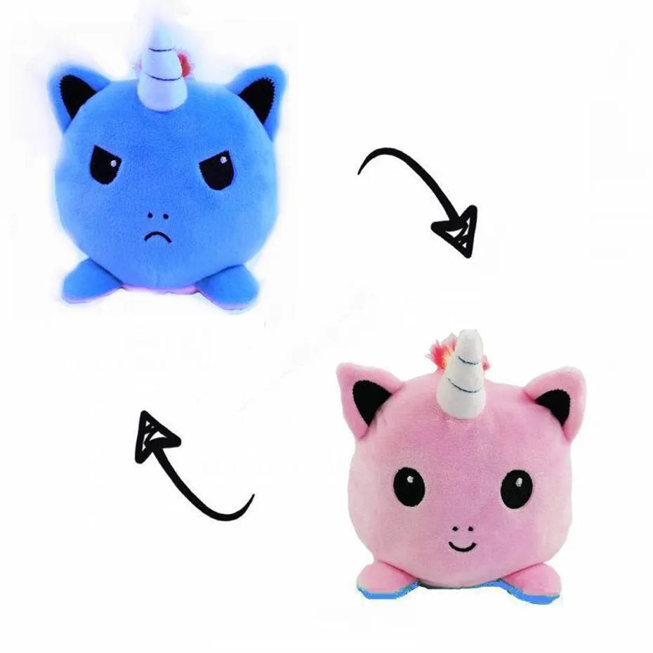 Double Sided Cat Gato Kids Flip Plushie Animals