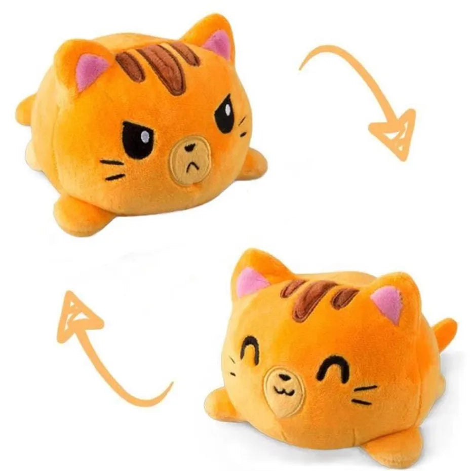 Double Sided Cat Gato Kids Flip Plushie Animals