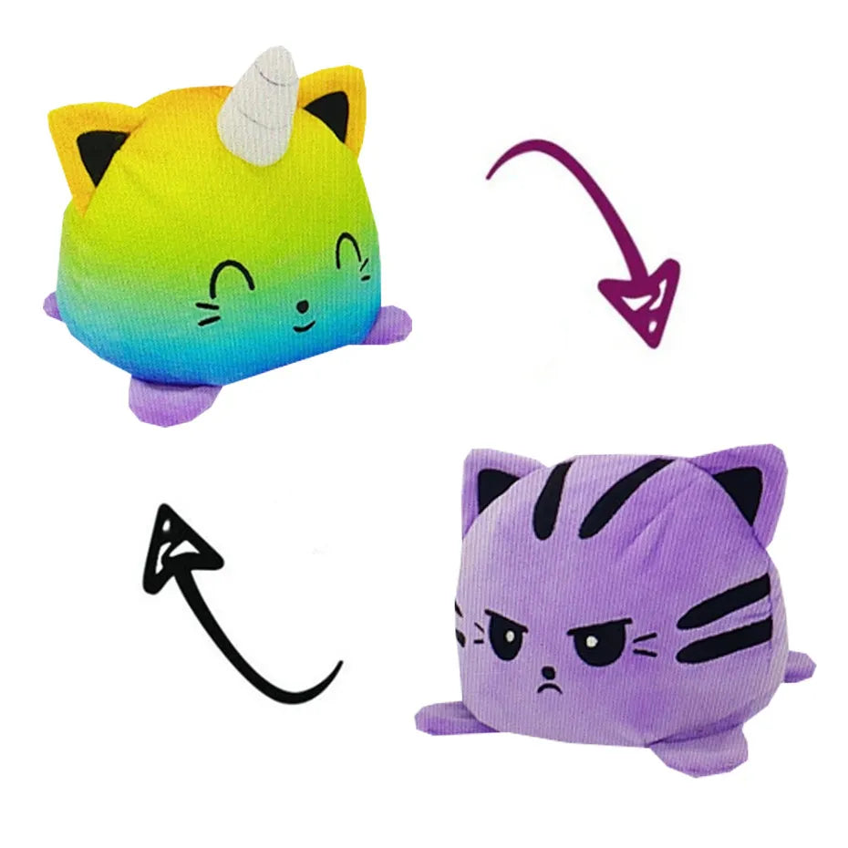 Double Sided Cat Gato Kids Flip Plushie Animals