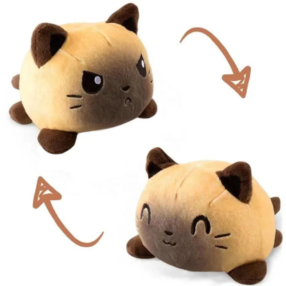 Double Sided Cat Gato Kids Flip Plushie Animals