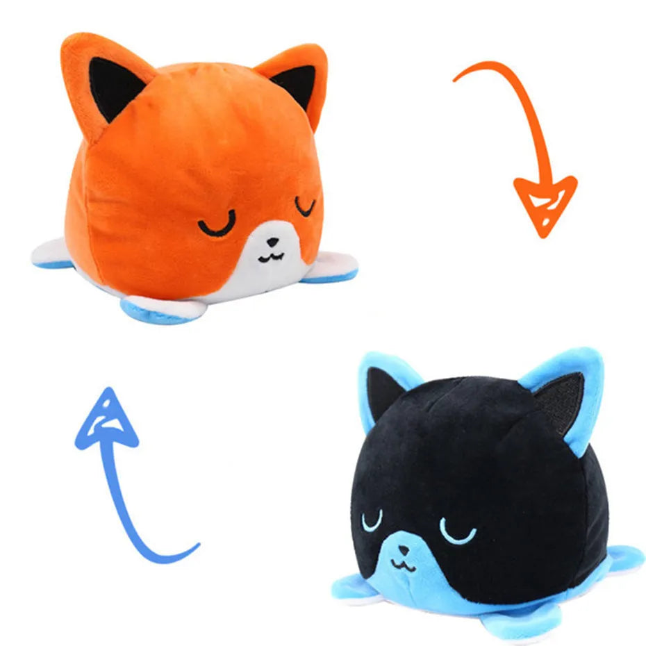 Double Sided Cat Gato Kids Flip Plushie Animals