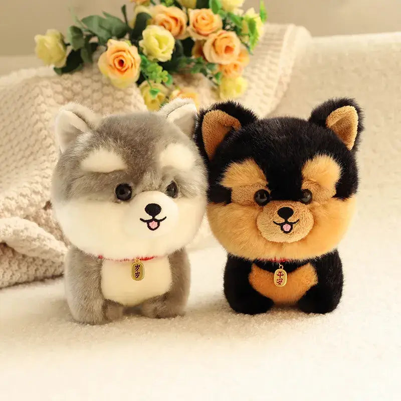 Adorable Furry Corgi Dog Plush Kawaii