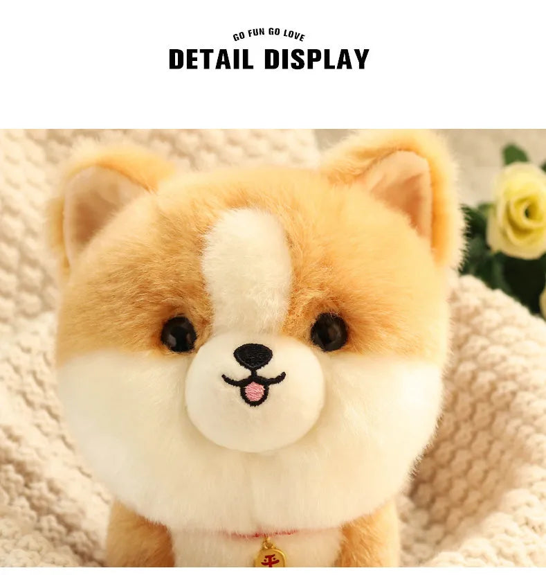 Adorable Furry Corgi Dog Plush Kawaii