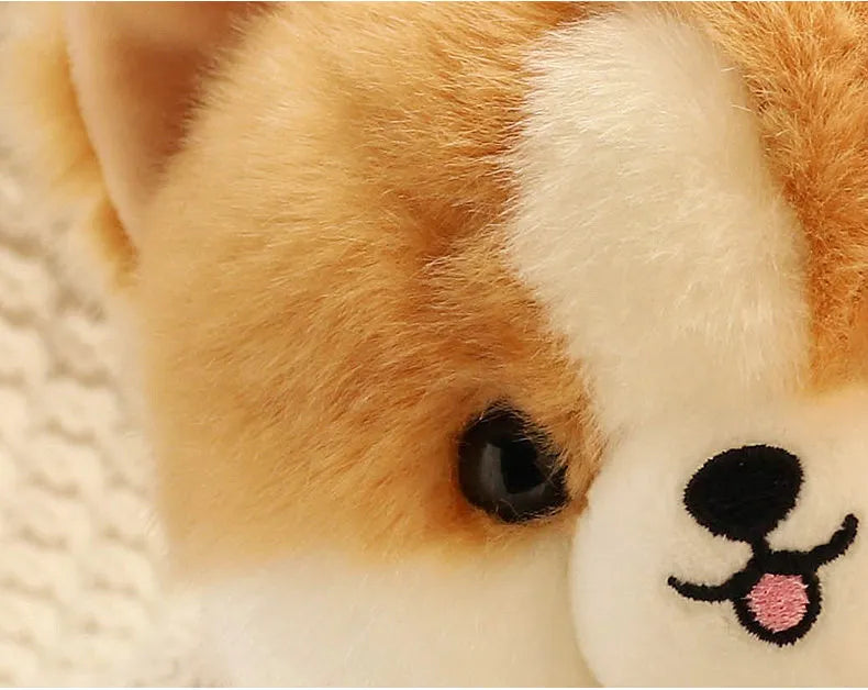 Adorable Furry Corgi Dog Plush Kawaii