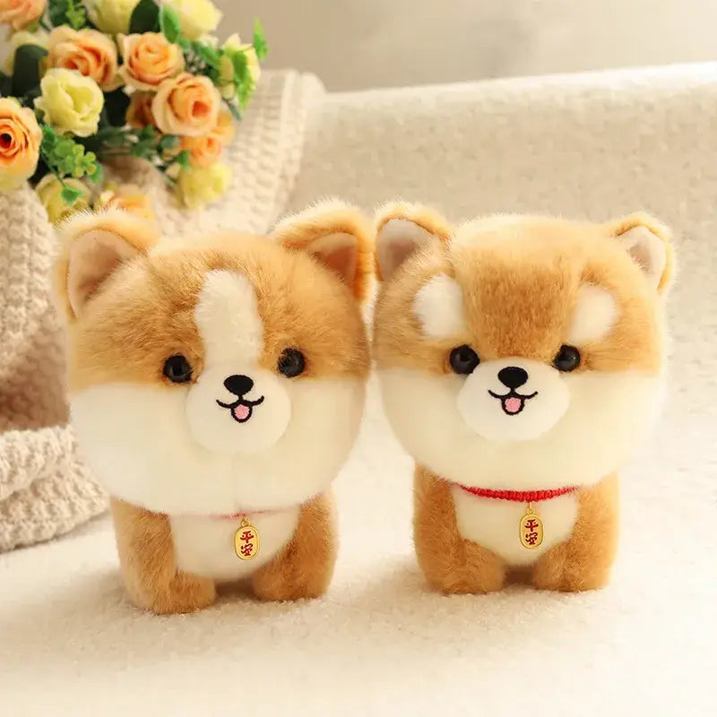 Adorable Furry Corgi Dog Plush Kawaii