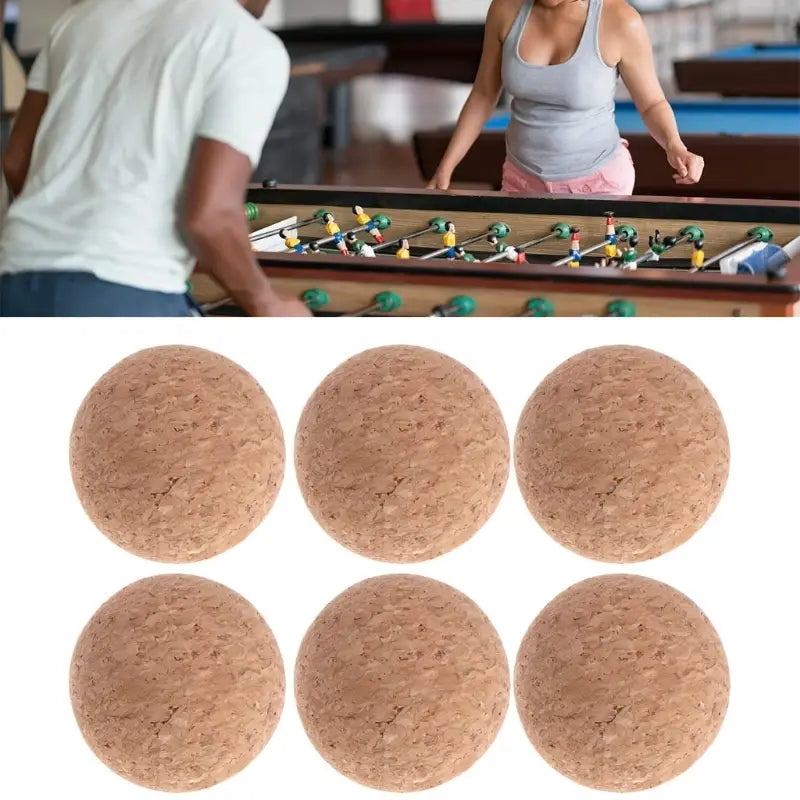 1/6Pcs 36mm Table Football Cork Solid Wood Foosball Table