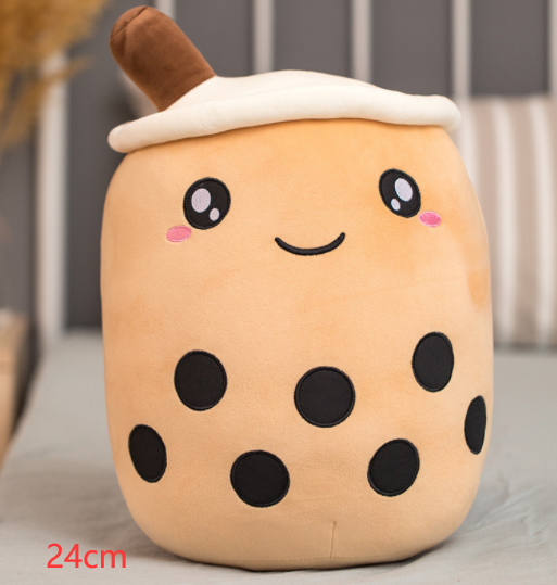 Cute Milk Tea Plush Boba Tea Cup Toy Bubble Tea - Brown /
