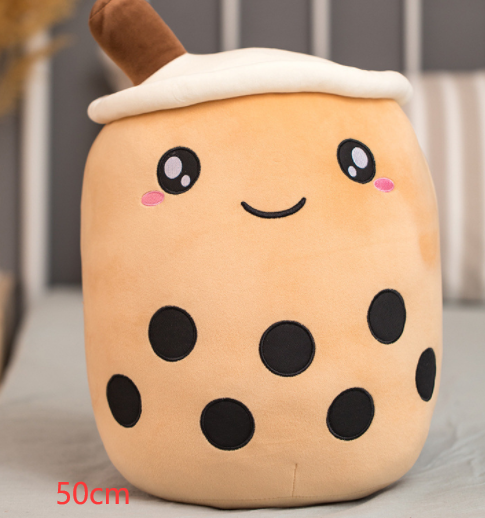 Cute Milk Tea Plush Boba Tea Cup Toy Bubble Tea - Brown /