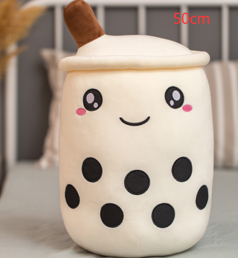 Cute Milk Tea Plush Boba Tea Cup Toy Bubble Tea - White /