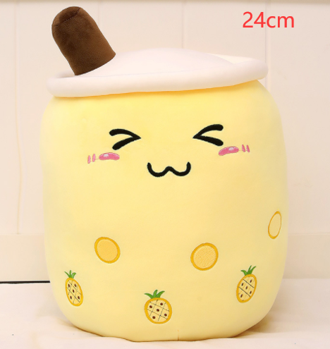 Cute Milk Tea Plush Boba Tea Cup Toy Bubble Tea - Yellow /