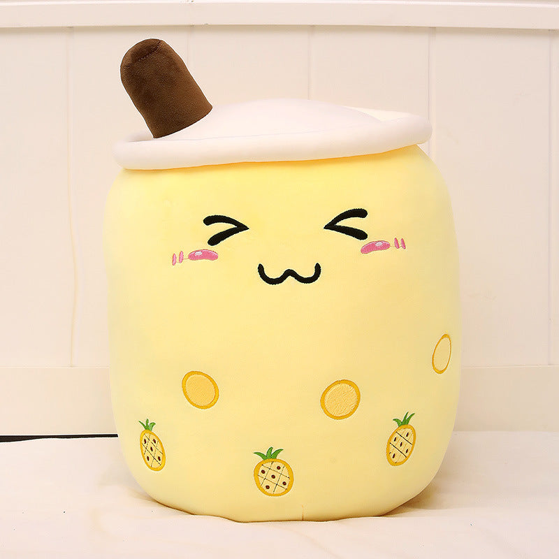 Cute Milk Tea Plush Boba Tea Cup Toy Bubble Tea - Yellow