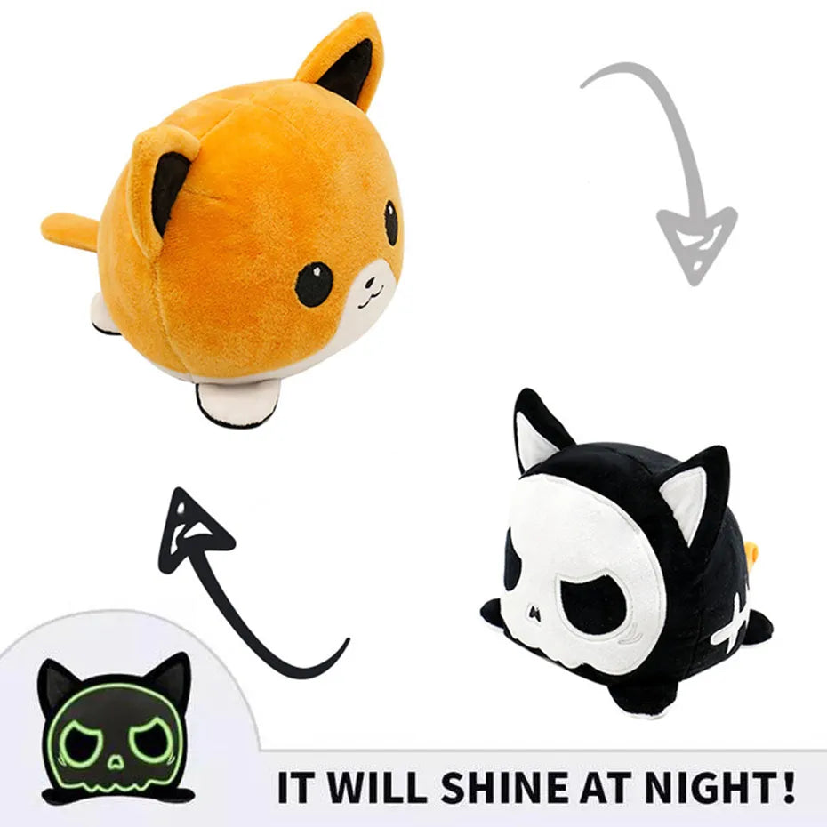 Double Sided Cat Gato Kids Flip Plushie Animals